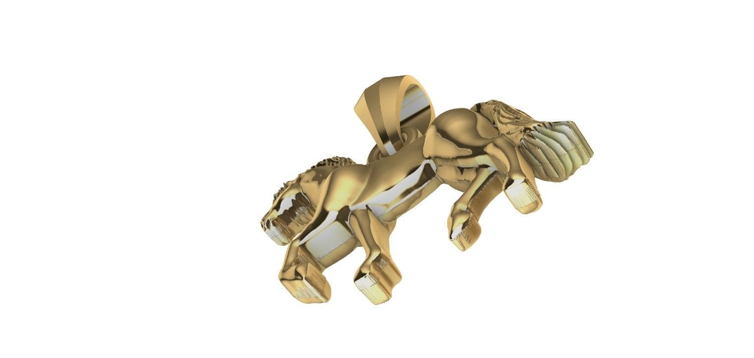 Trotting Horse Pendant - Cavalo trotando  3D print model_16