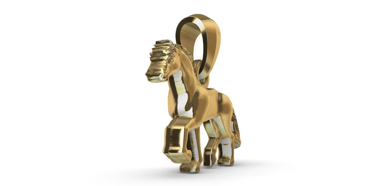 Trotting Horse Pendant - Cavalo trotando  3D print model_7
