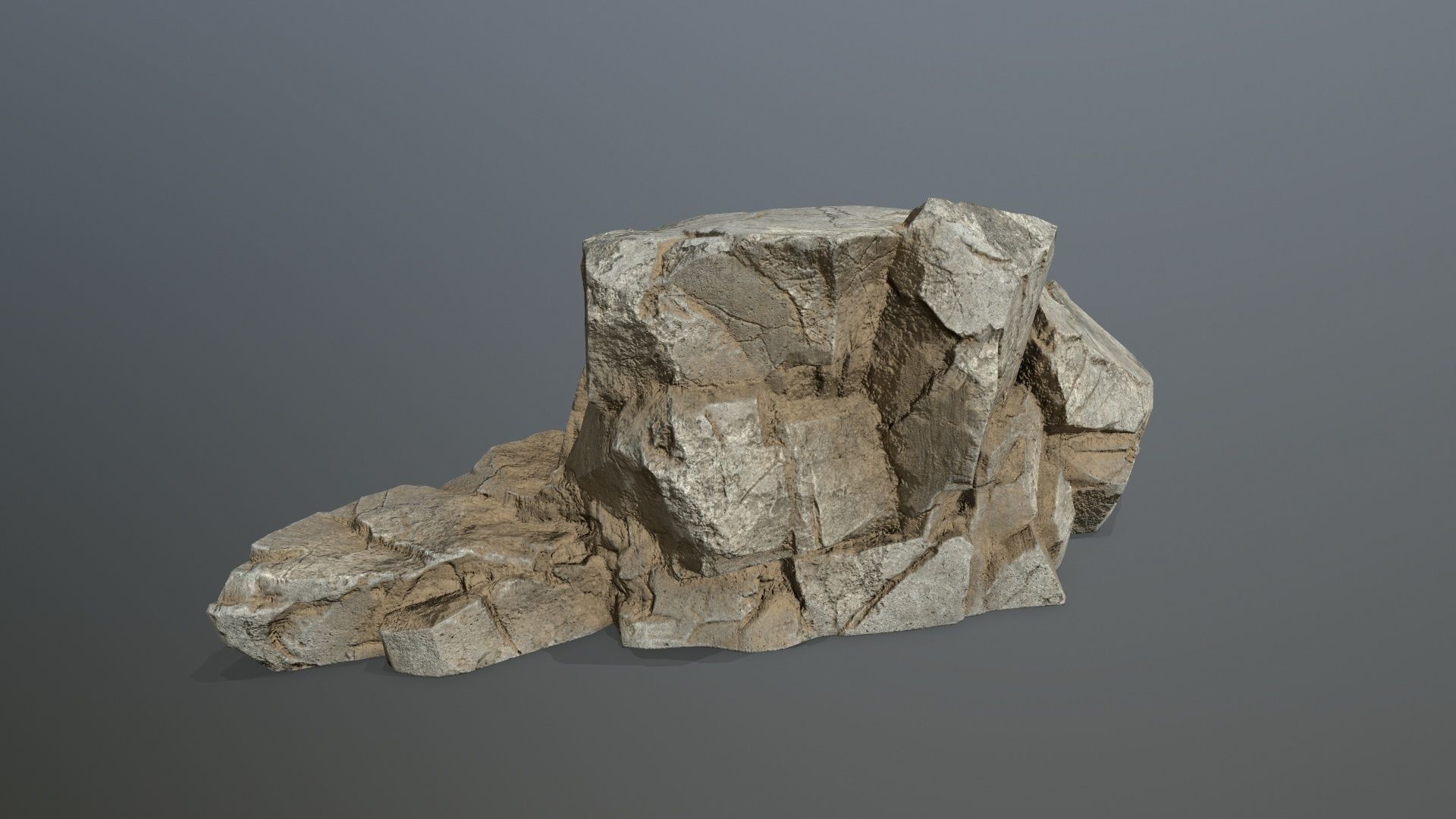 desert rocks Low-poly 3D model_3