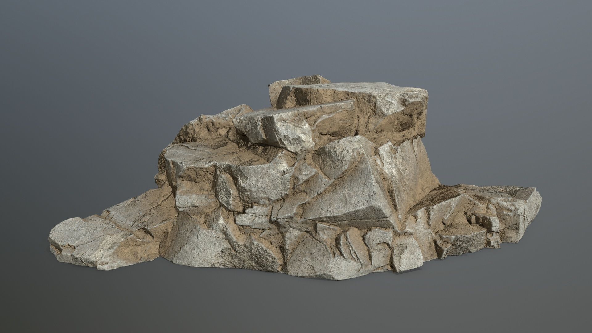 desert rocks Low-poly 3D model_4