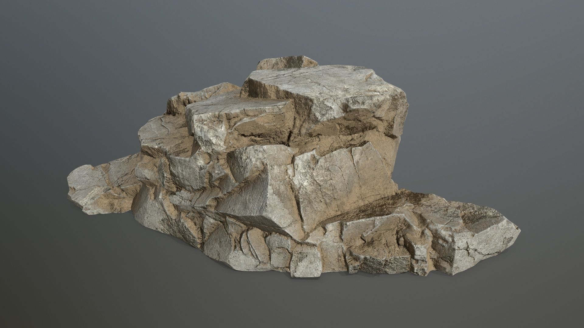 desert rocks Low-poly 3D model_2