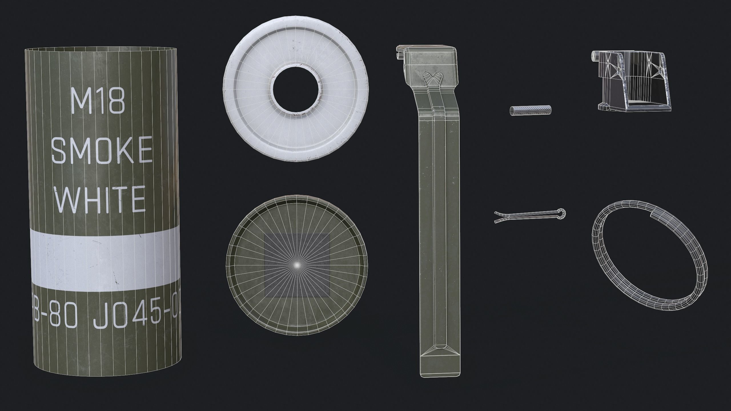 Grenade Pack Low-poly 3D model_9