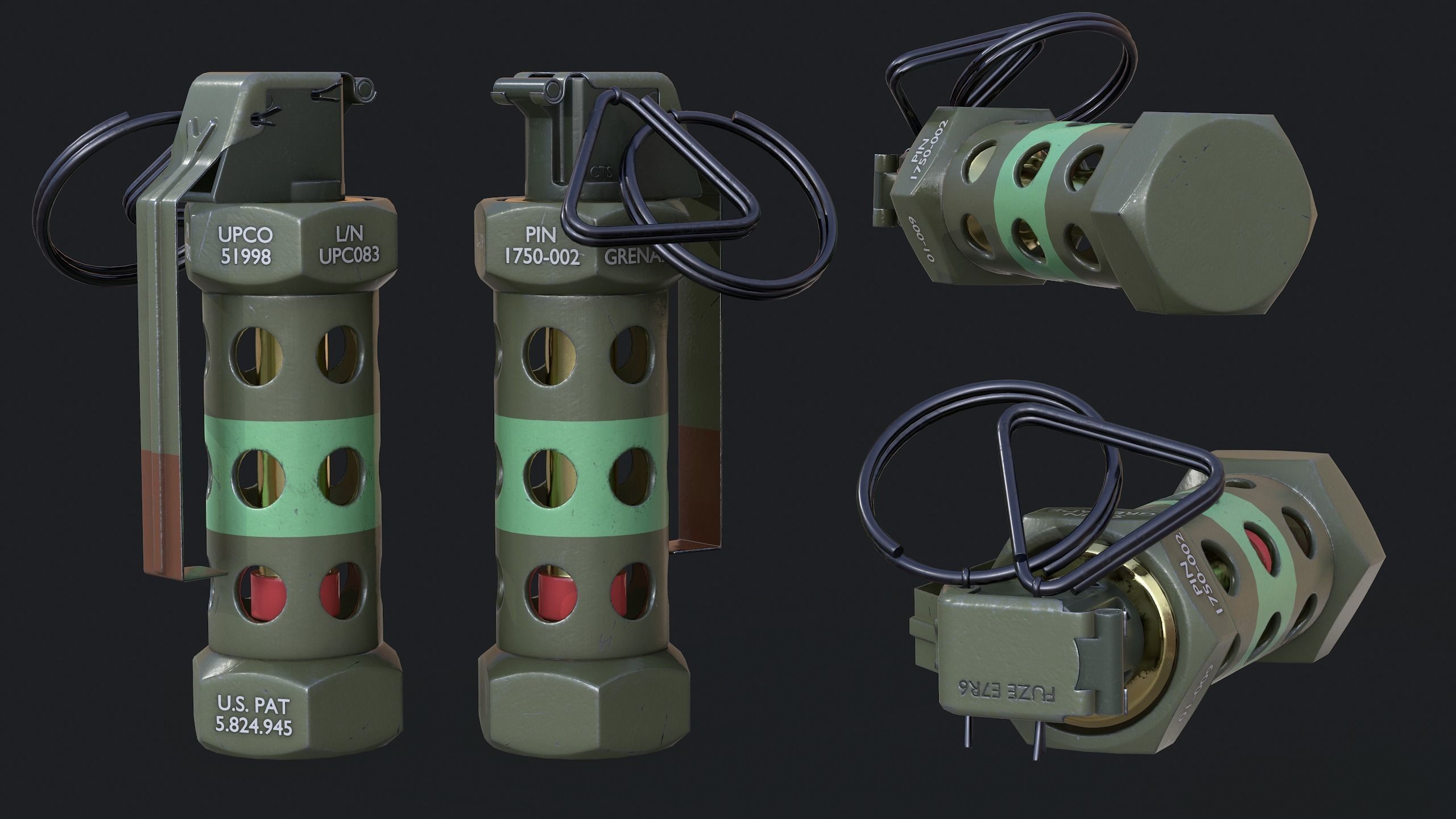 Grenade Pack Low-poly 3D model_2