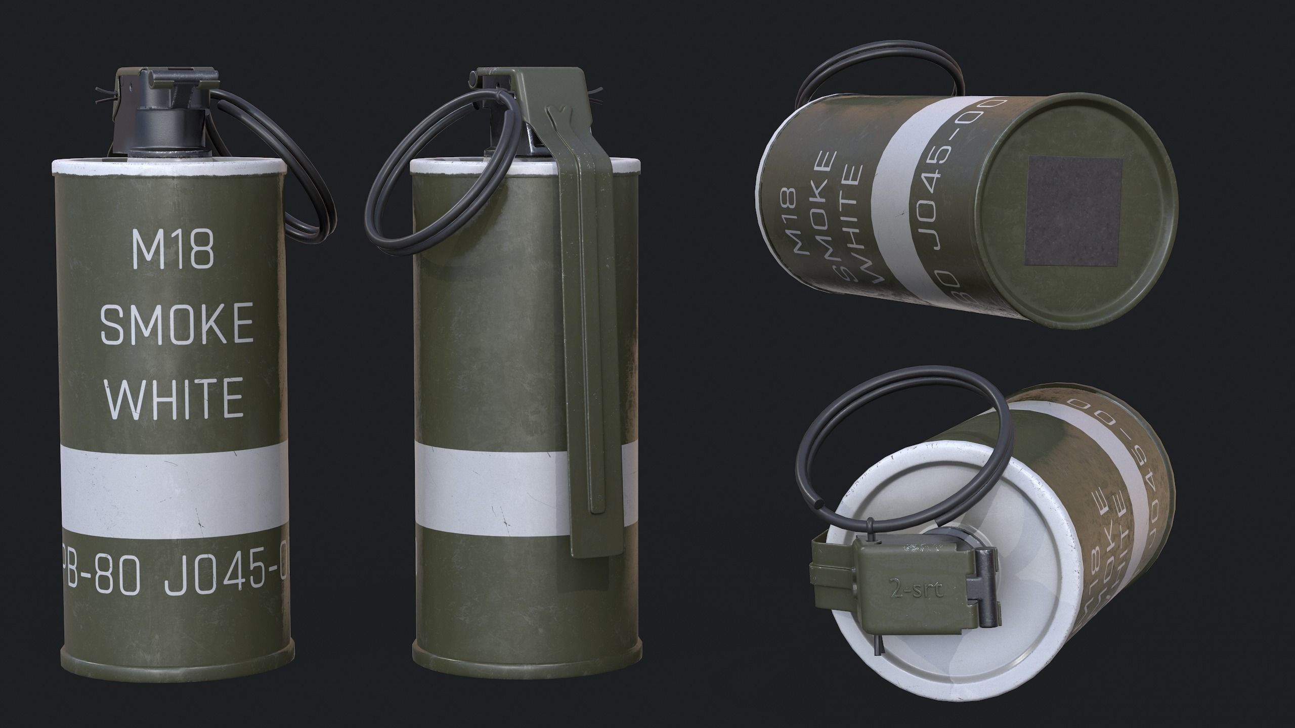 Grenade Pack Low-poly 3D model_6
