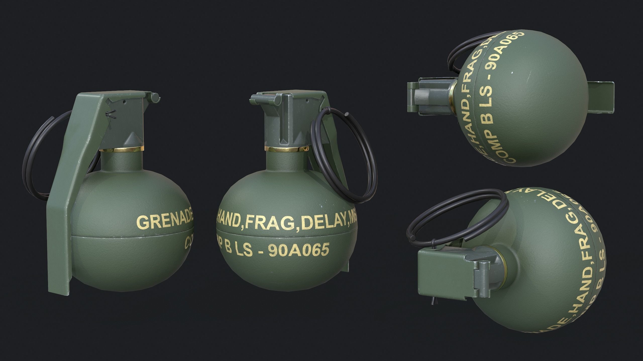 Grenade Pack Low-poly 3D model_10