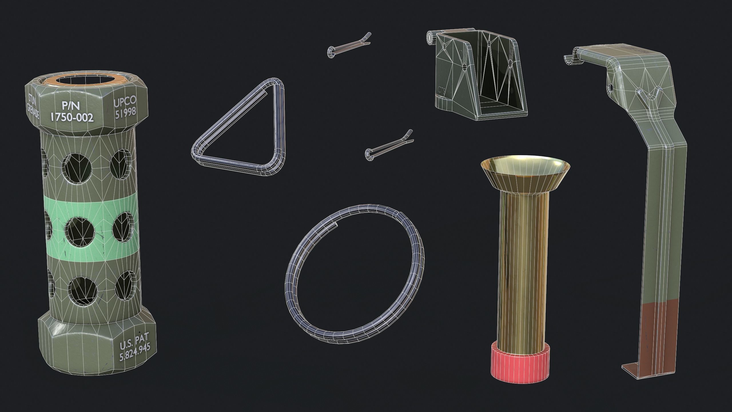 Grenade Pack Low-poly 3D model_5