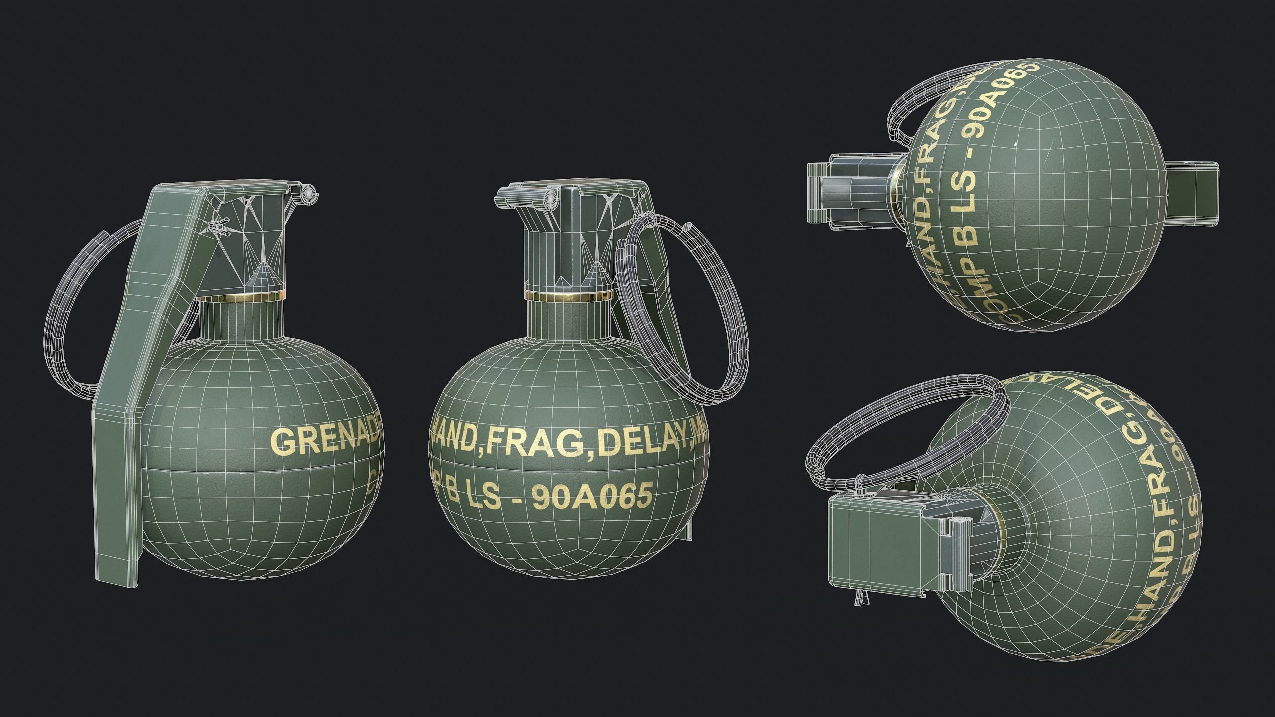 Grenade Pack Low-poly 3D model_11