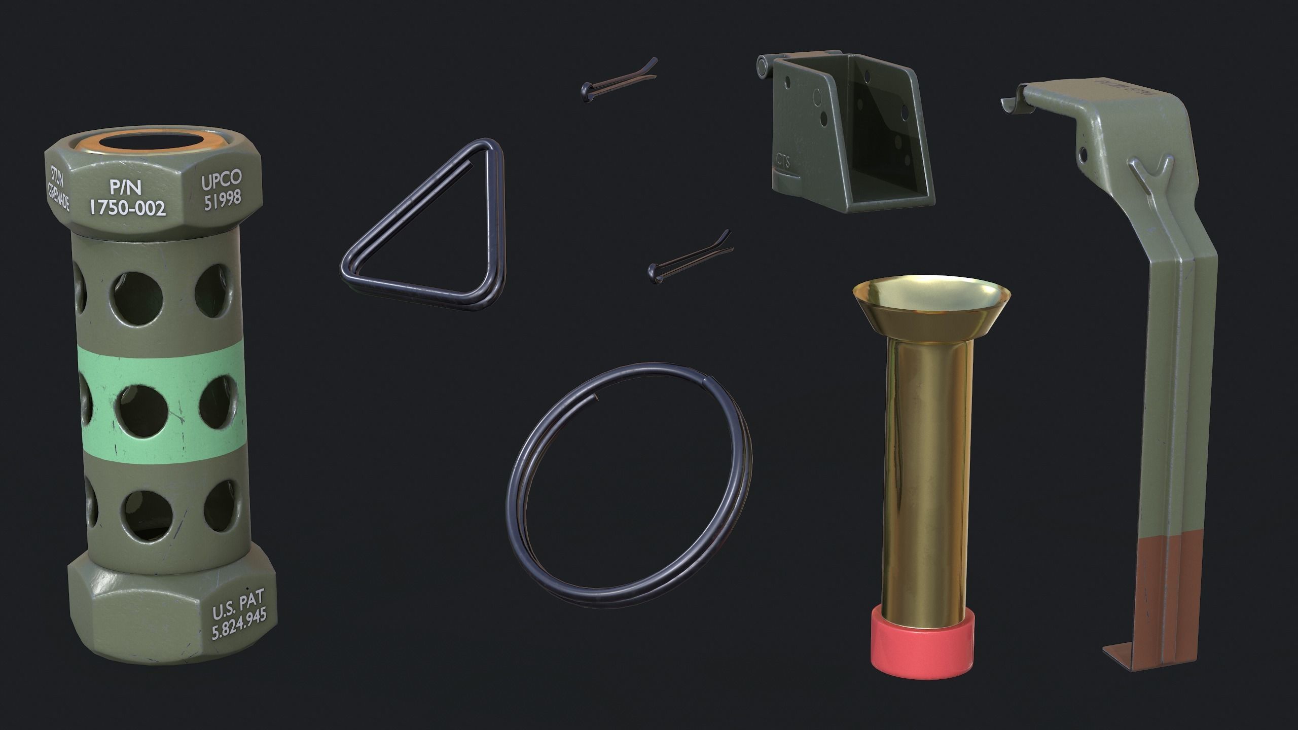 Grenade Pack Low-poly 3D model_4