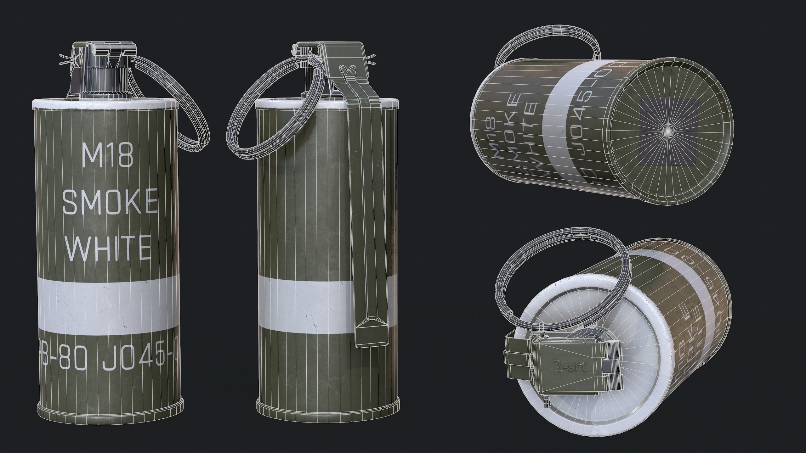 Grenade Pack Low-poly 3D model_7