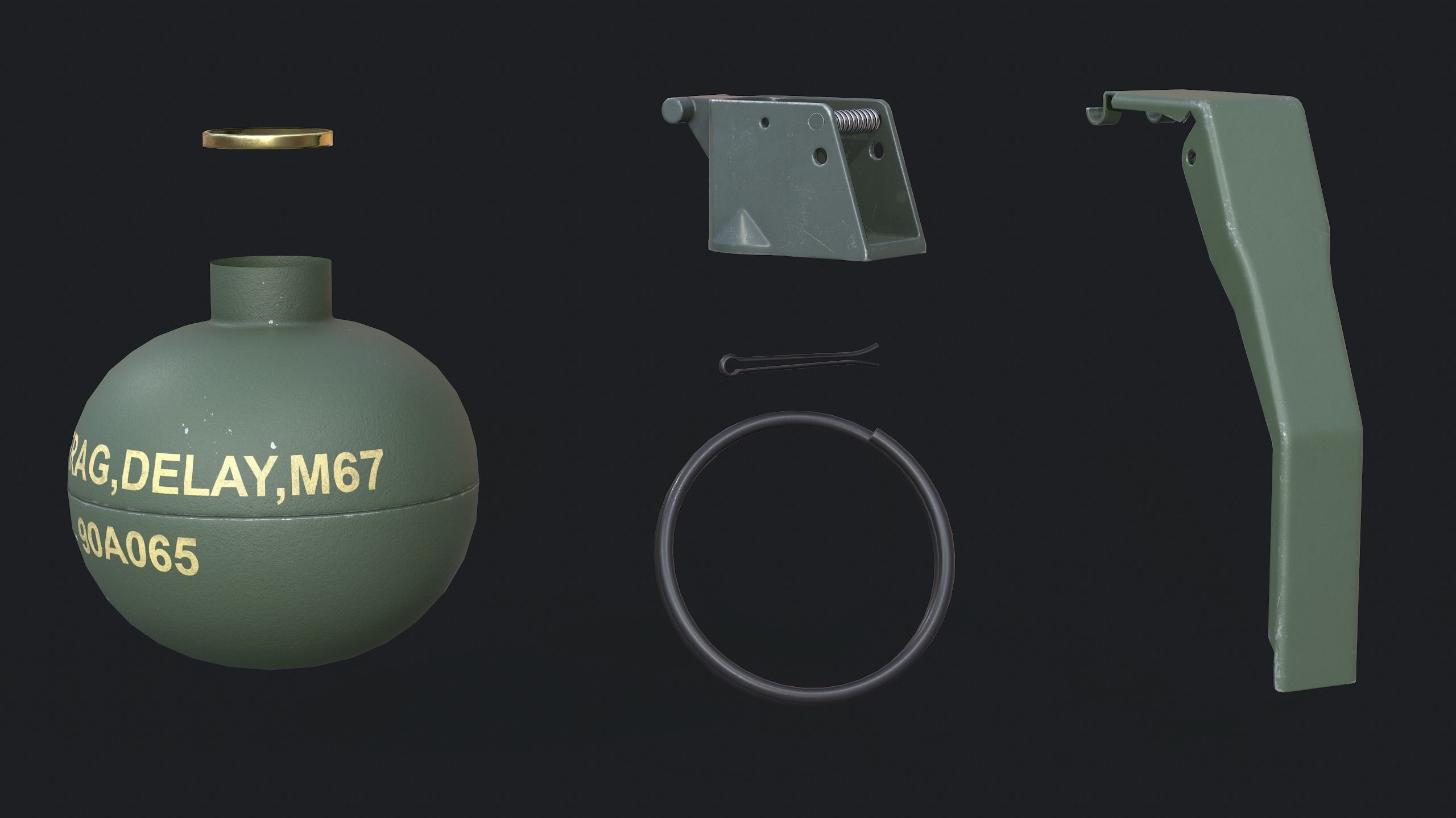 Grenade Pack Low-poly 3D model_12