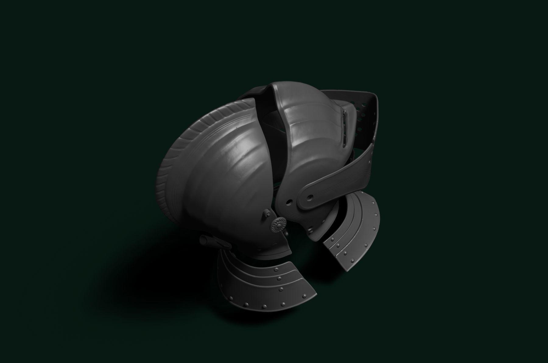Medieval Helmet IV - 3D printing - Wearable v1 3D print model_3