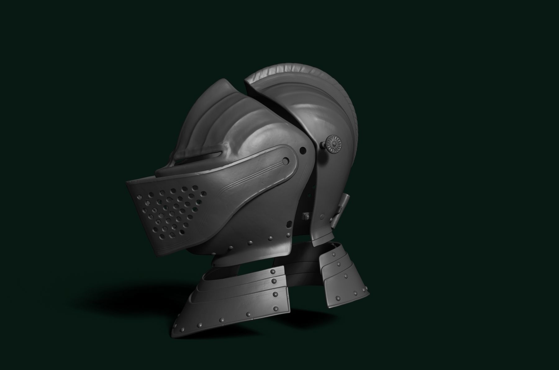 Medieval Helmet IV - 3D printing - Wearable v1 3D print model_1