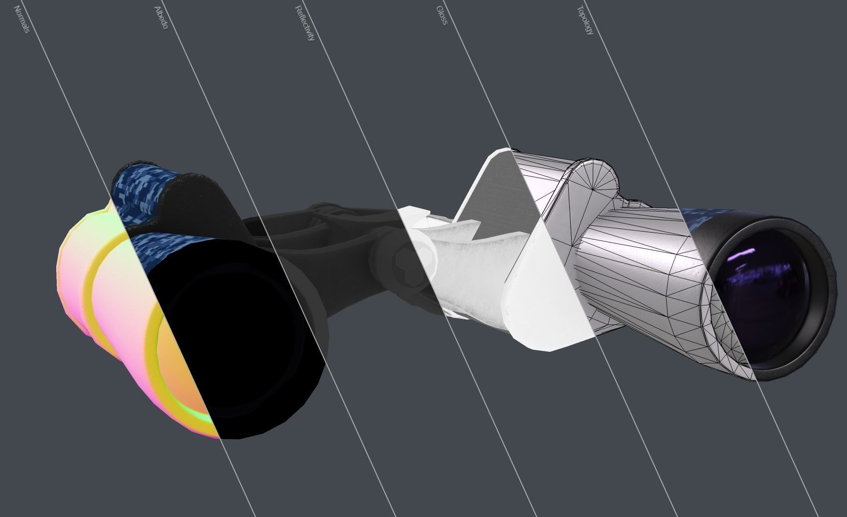 Binocular game-ready 3D model binoculars Low-poly 3D model_8