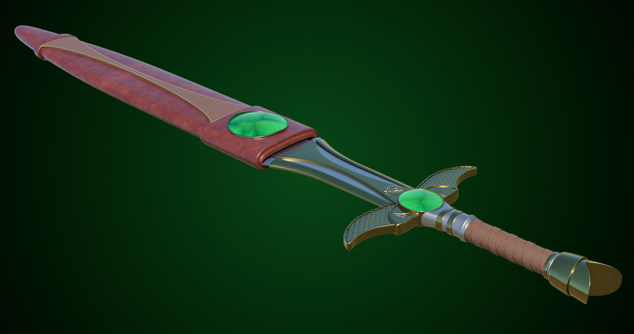  Fantasy Sword 10 PBR Unity UE Arnold V-Ray Textures Included Low-poly 3D model_5