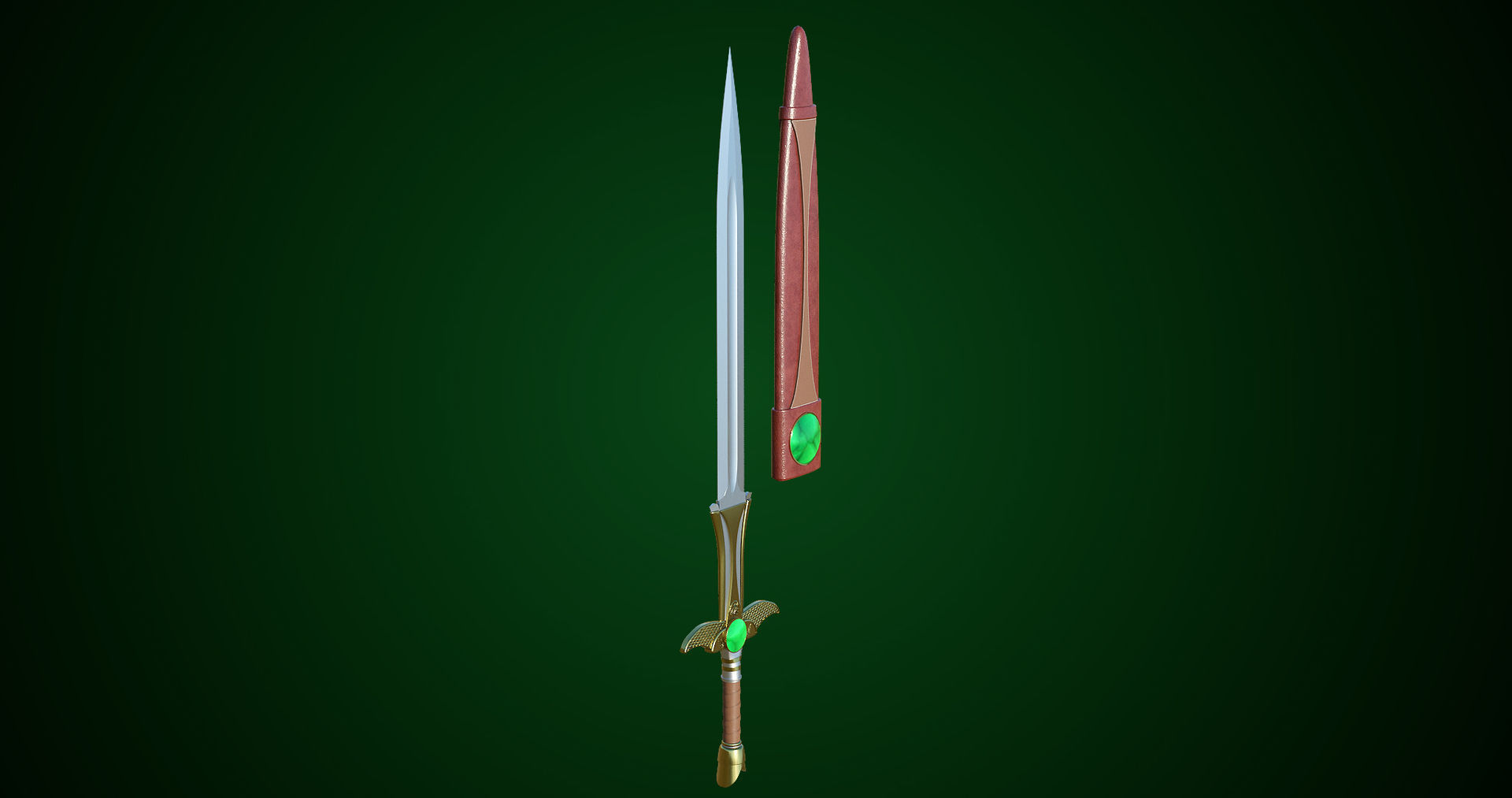  Fantasy Sword 10 PBR Unity UE Arnold V-Ray Textures Included Low-poly 3D model_16