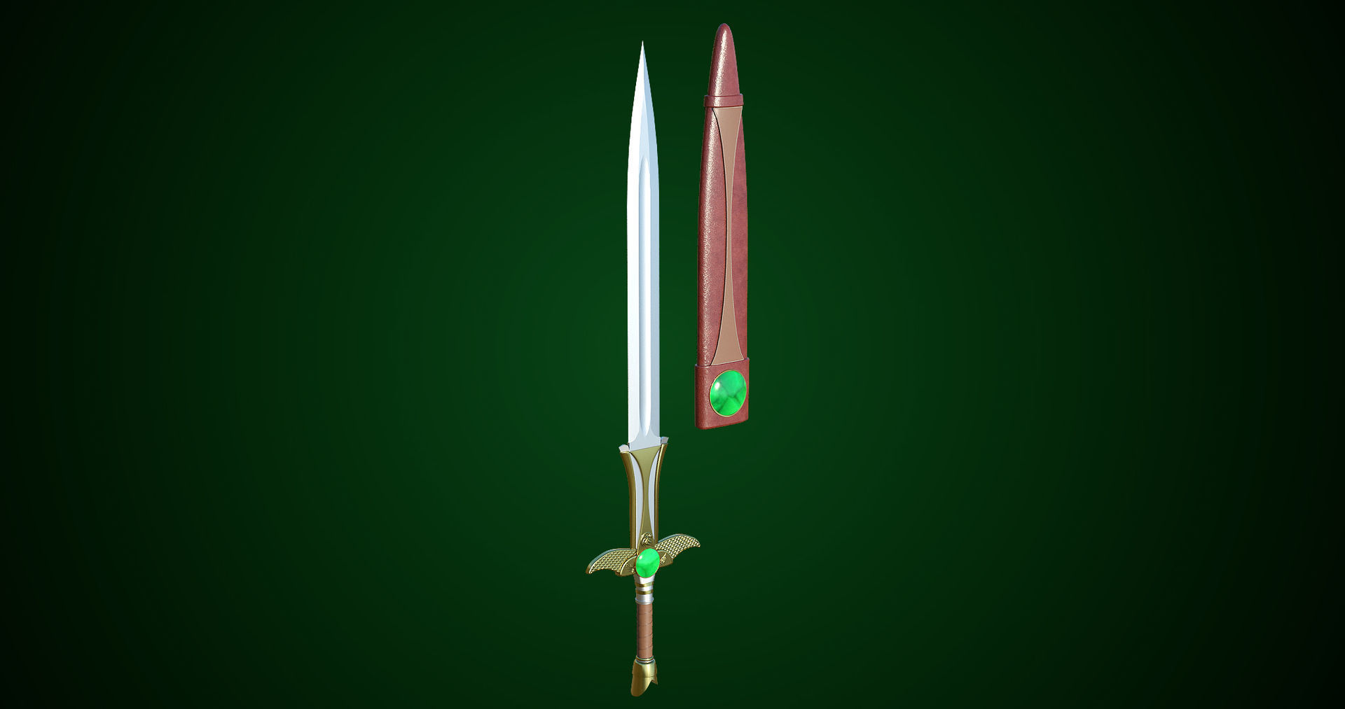  Fantasy Sword 10 PBR Unity UE Arnold V-Ray Textures Included Low-poly 3D model_4