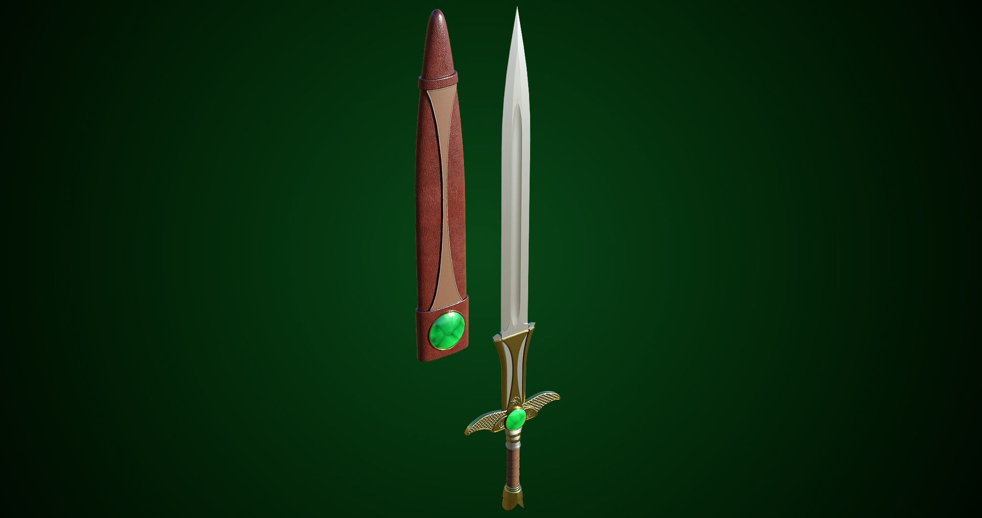  Fantasy Sword 10 PBR Unity UE Arnold V-Ray Textures Included Low-poly 3D model_24