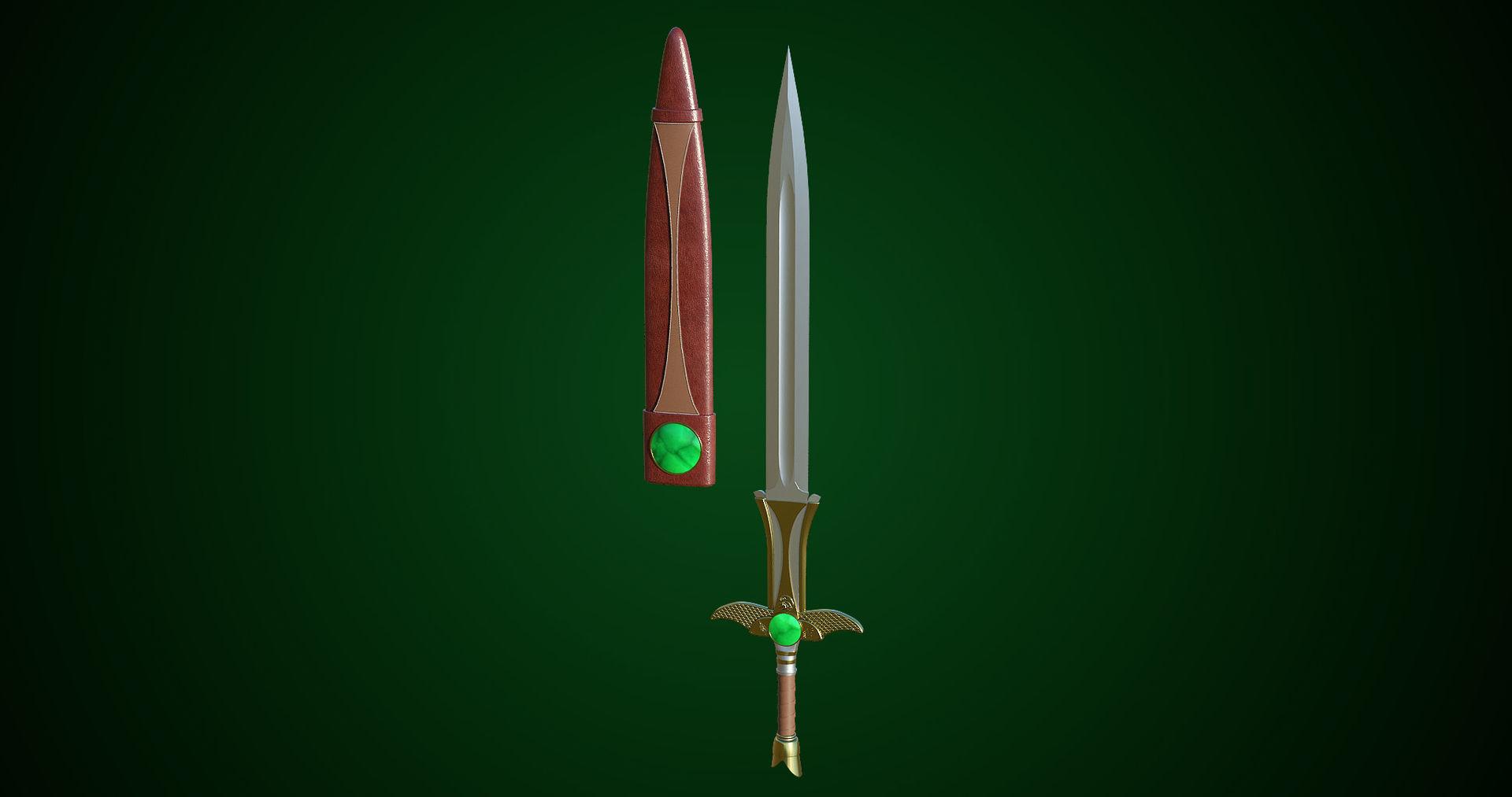  Fantasy Sword 10 PBR Unity UE Arnold V-Ray Textures Included Low-poly 3D model_25