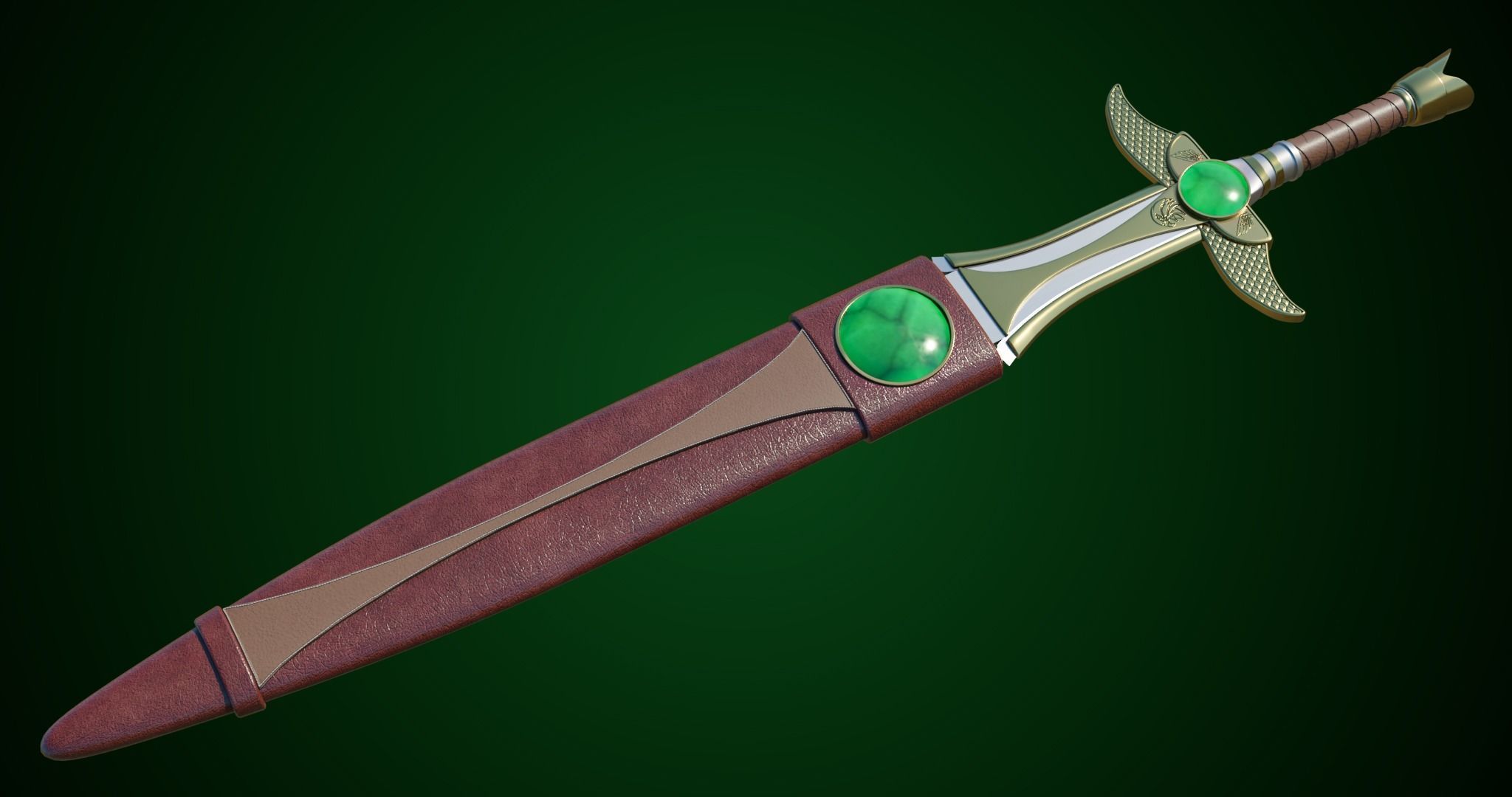  Fantasy Sword 10 PBR Unity UE Arnold V-Ray Textures Included Low-poly 3D model_8