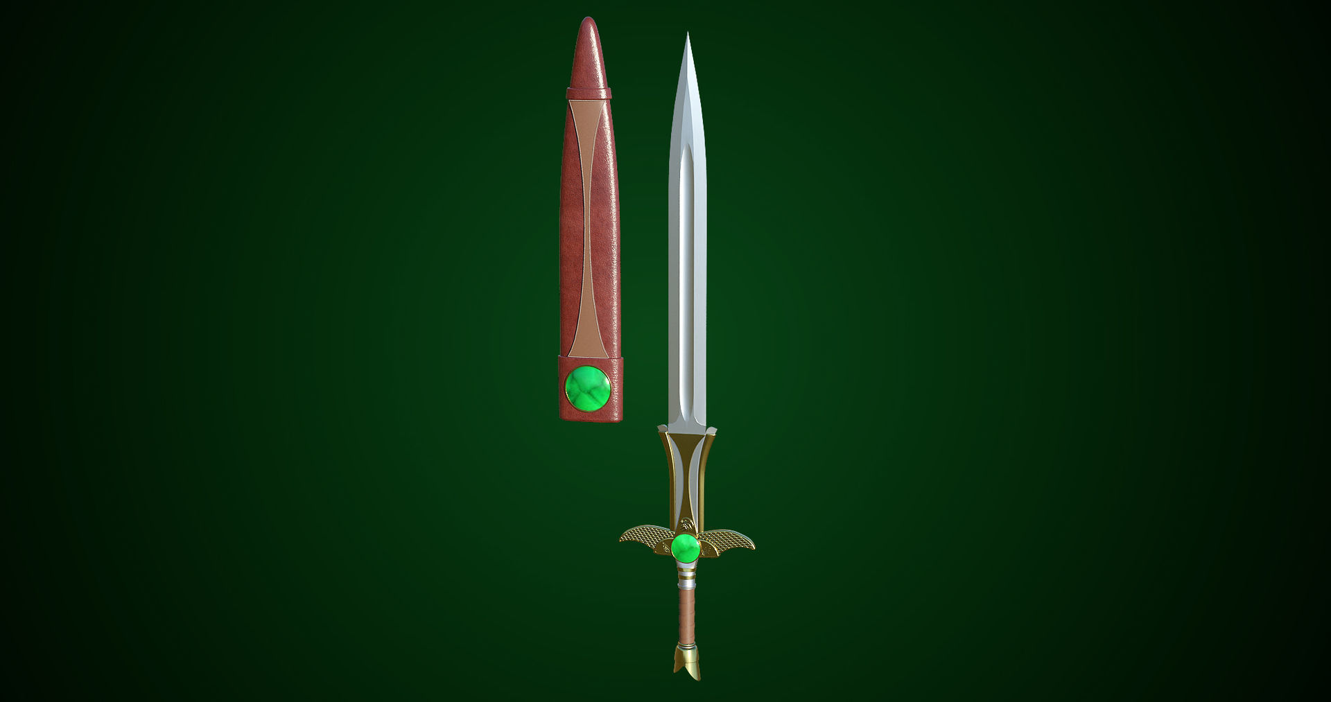  Fantasy Sword 10 PBR Unity UE Arnold V-Ray Textures Included Low-poly 3D model_21