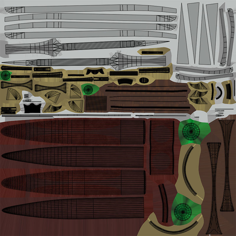  Fantasy Sword 10 PBR Unity UE Arnold V-Ray Textures Included Low-poly 3D model_44