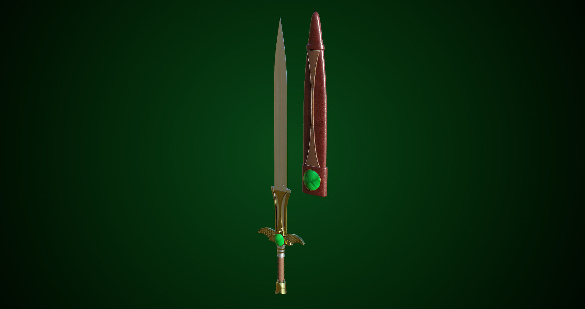  Fantasy Sword 10 PBR Unity UE Arnold V-Ray Textures Included Low-poly 3D model_11