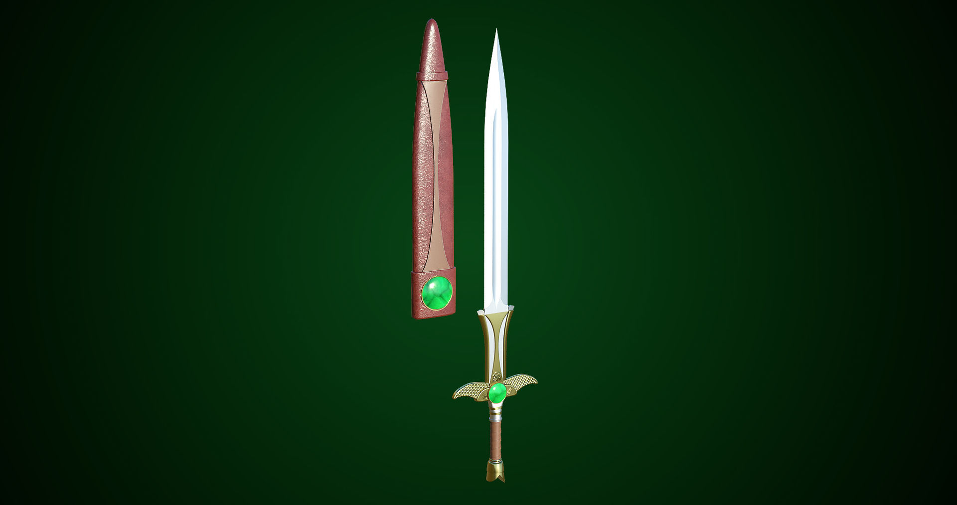  Fantasy Sword 10 PBR Unity UE Arnold V-Ray Textures Included Low-poly 3D model_10