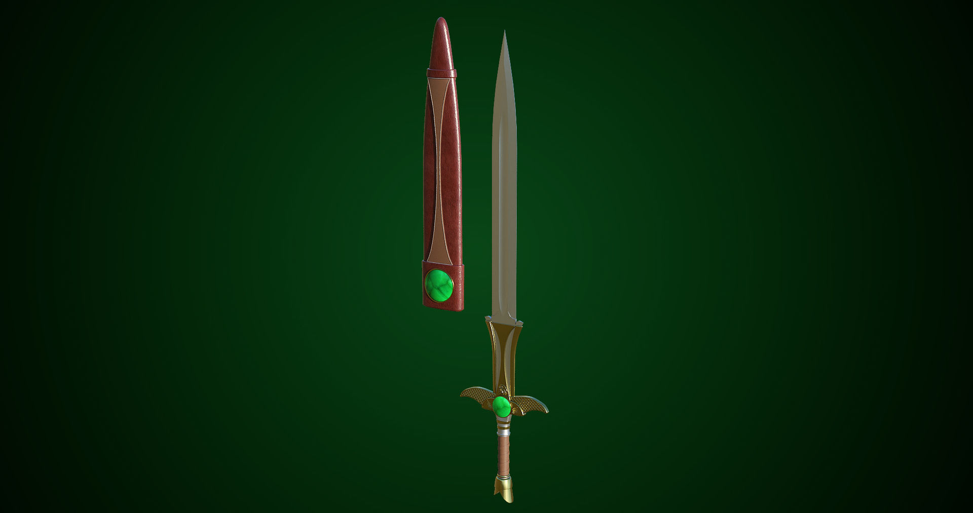  Fantasy Sword 10 PBR Unity UE Arnold V-Ray Textures Included Low-poly 3D model_7