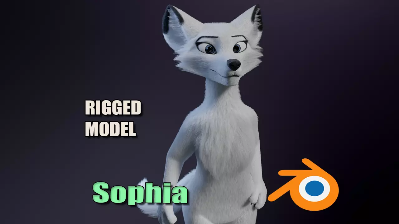 Sophia Anthro Arctic Fox 3D model_0