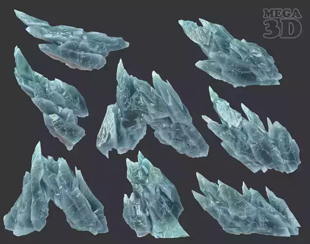 Scifi Spiky Ice 220611 - Ultra HD 16K Textures Low-poly 3D model