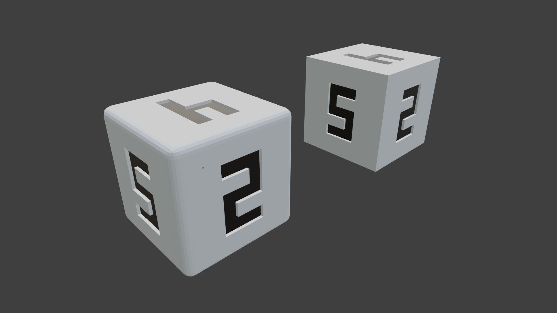 The Number Dices 3D print model_2