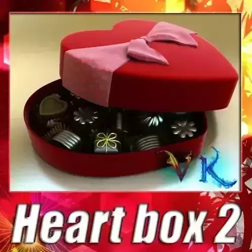 Chocolate Candy Pieces in Heart Box
