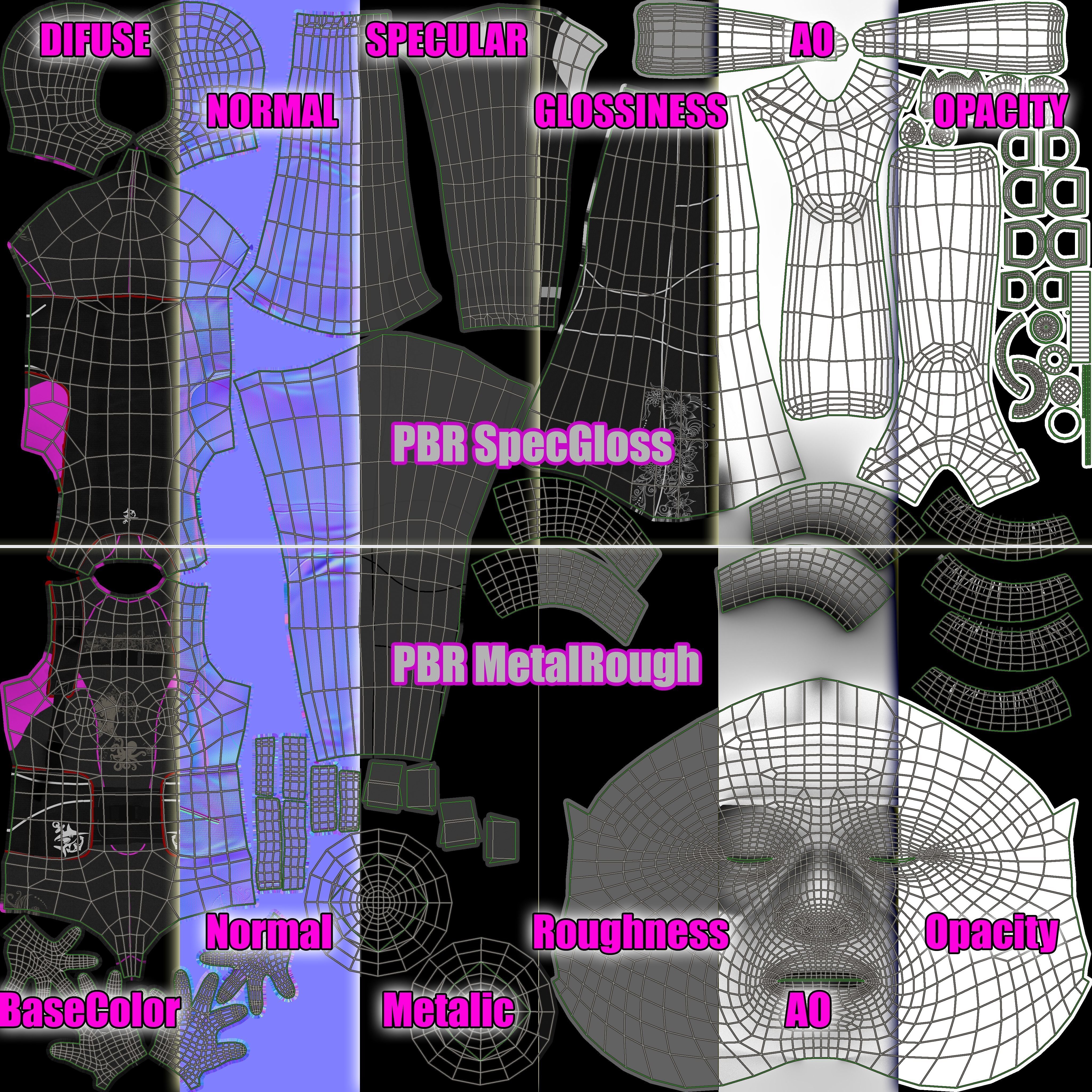 Female Scuba Diver Low-poly 3D model_15