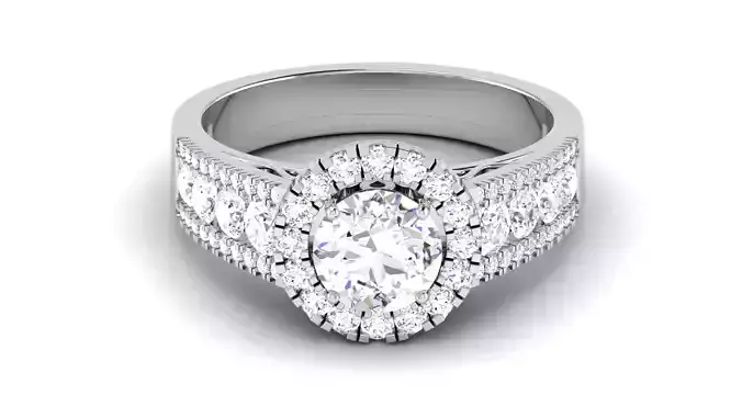 Solitaire Wedding Engagement Halo Ring 3dm STl OBJ FBX Details