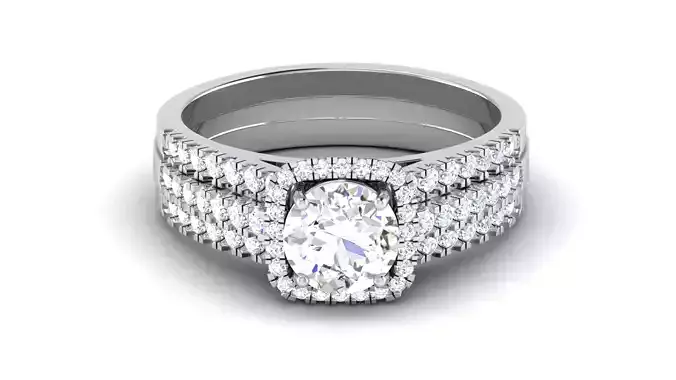 Solitaire Wedding Engagement Halo Ring 3dm STl OBJ FBX Details