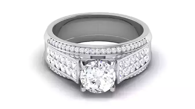 Solitaire Engagement Wedding Rings Halo Ring