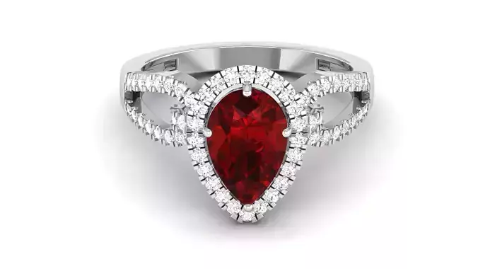 Solitaire Engagement Wedding Rings Pear Ring Ruby