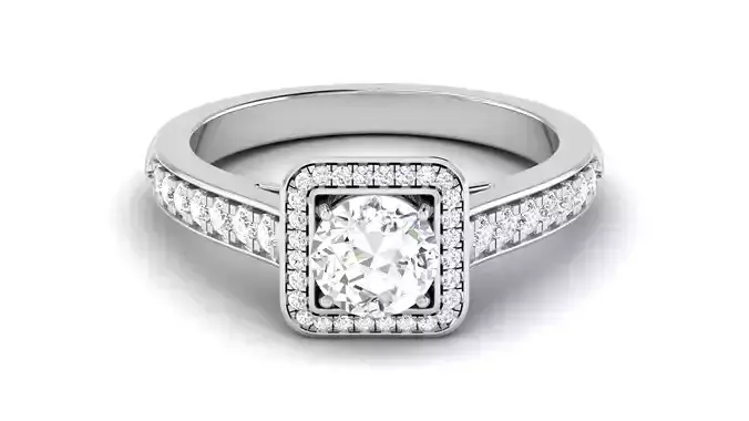 Solitaire Wedding Engagement Halo Ring 3dm STl OBJ FBX Details
