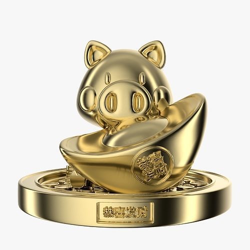 Pig Zodiac Low-poly 3D model