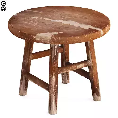 Old Wooden Table 3D model