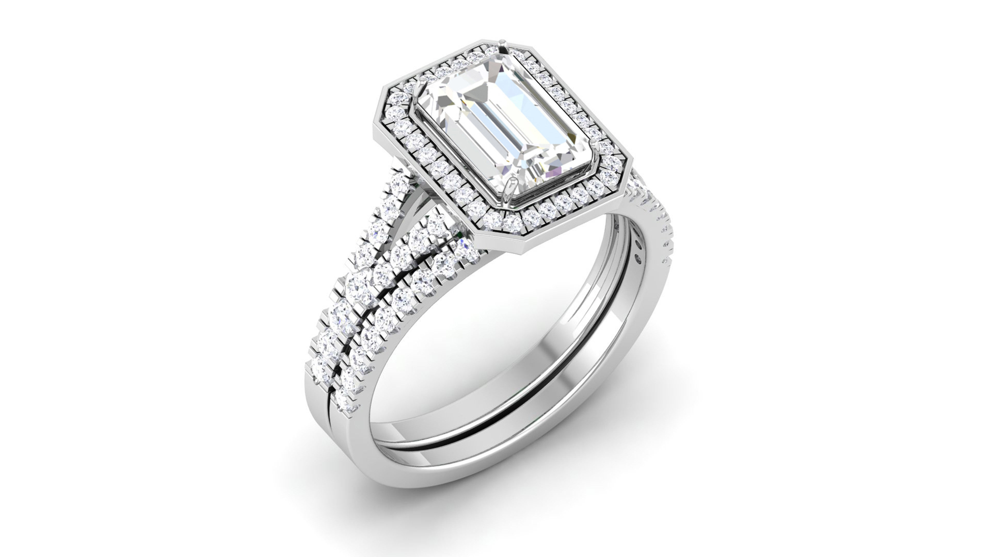 Solitaire Wedding Engagement Halo Ring 3dm STl OBJ FBX Details 3D print model_2