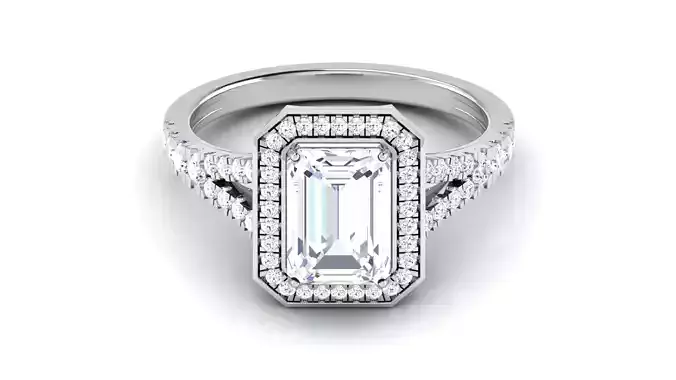 Solitaire Wedding Engagement Halo Ring 3dm STl OBJ FBX Details
