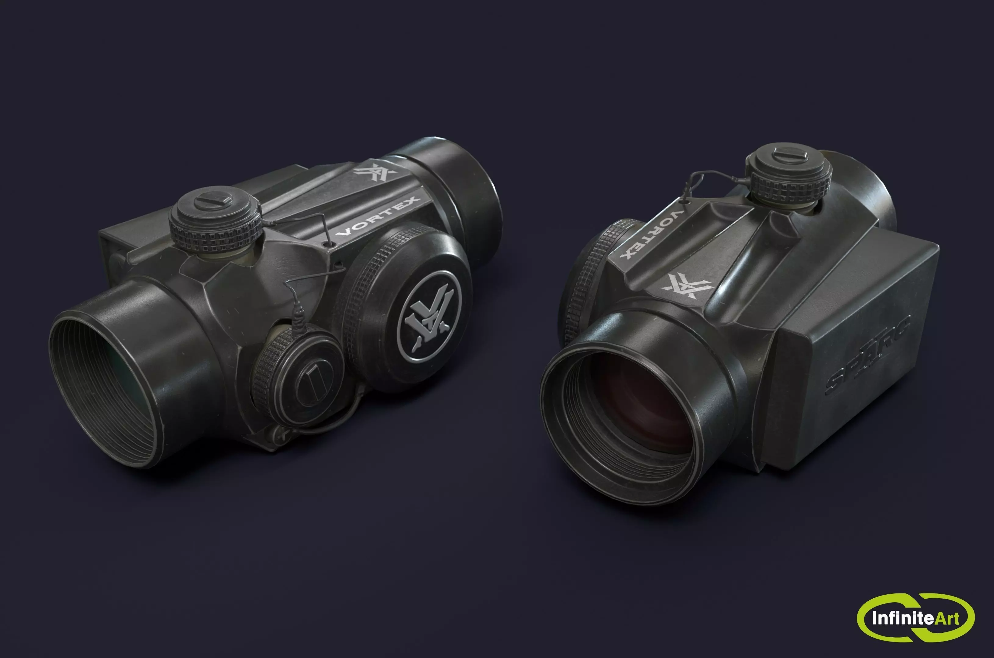Gun sights Collimator sight Low-poly 3D model_0