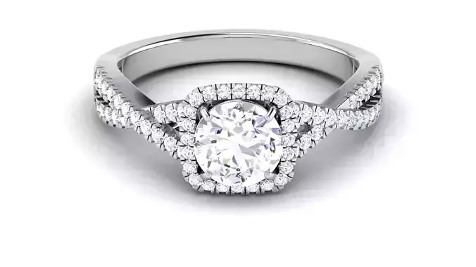 Solitaire Wedding Engagement Halo Ring 3dm STl OBJ FBX Details
