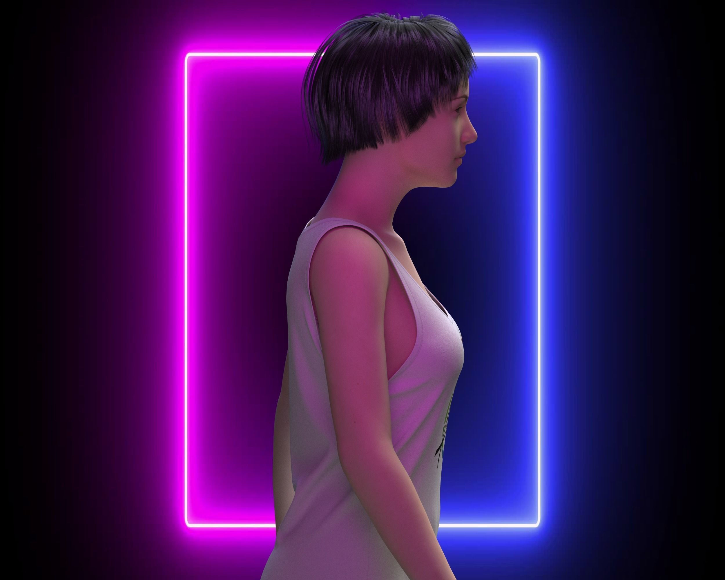 Ladies Tank Top - Kult 3D model_6