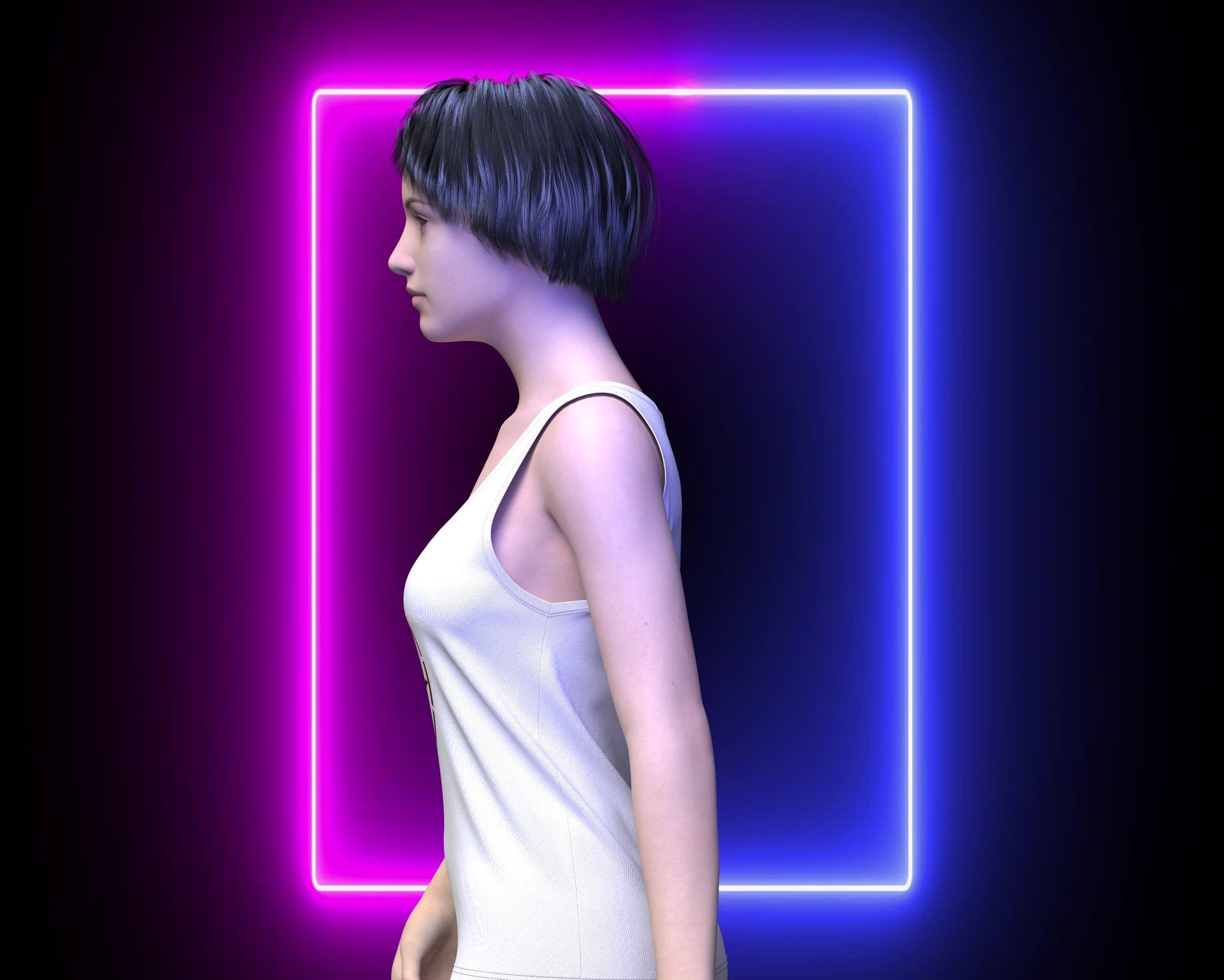 Ladies Tank Top - Kult 3D model_3