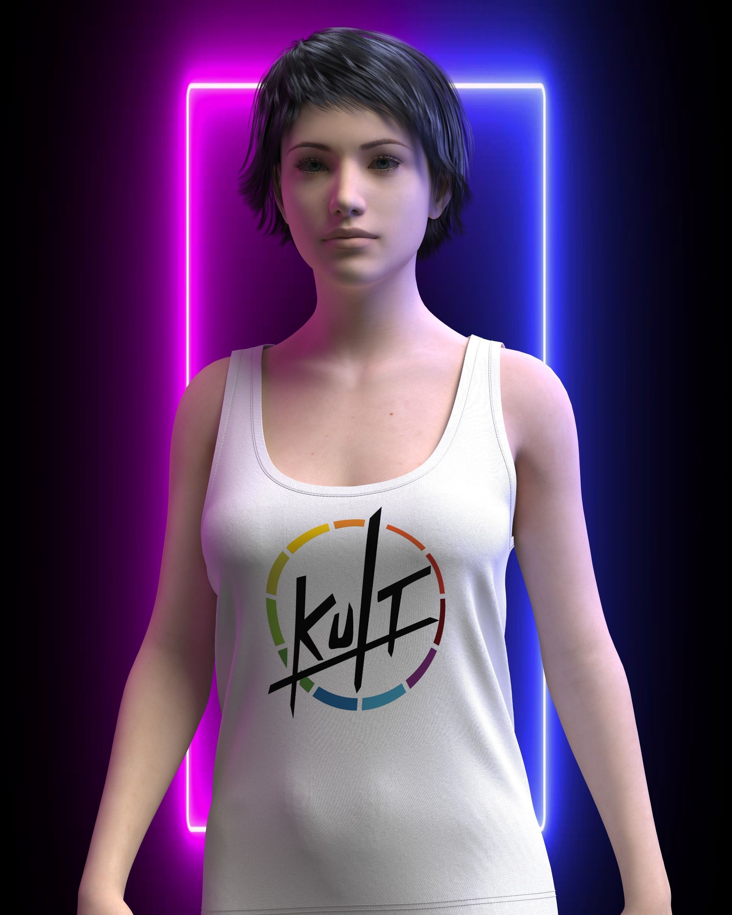 Ladies Tank Top - Kult 3D model_8