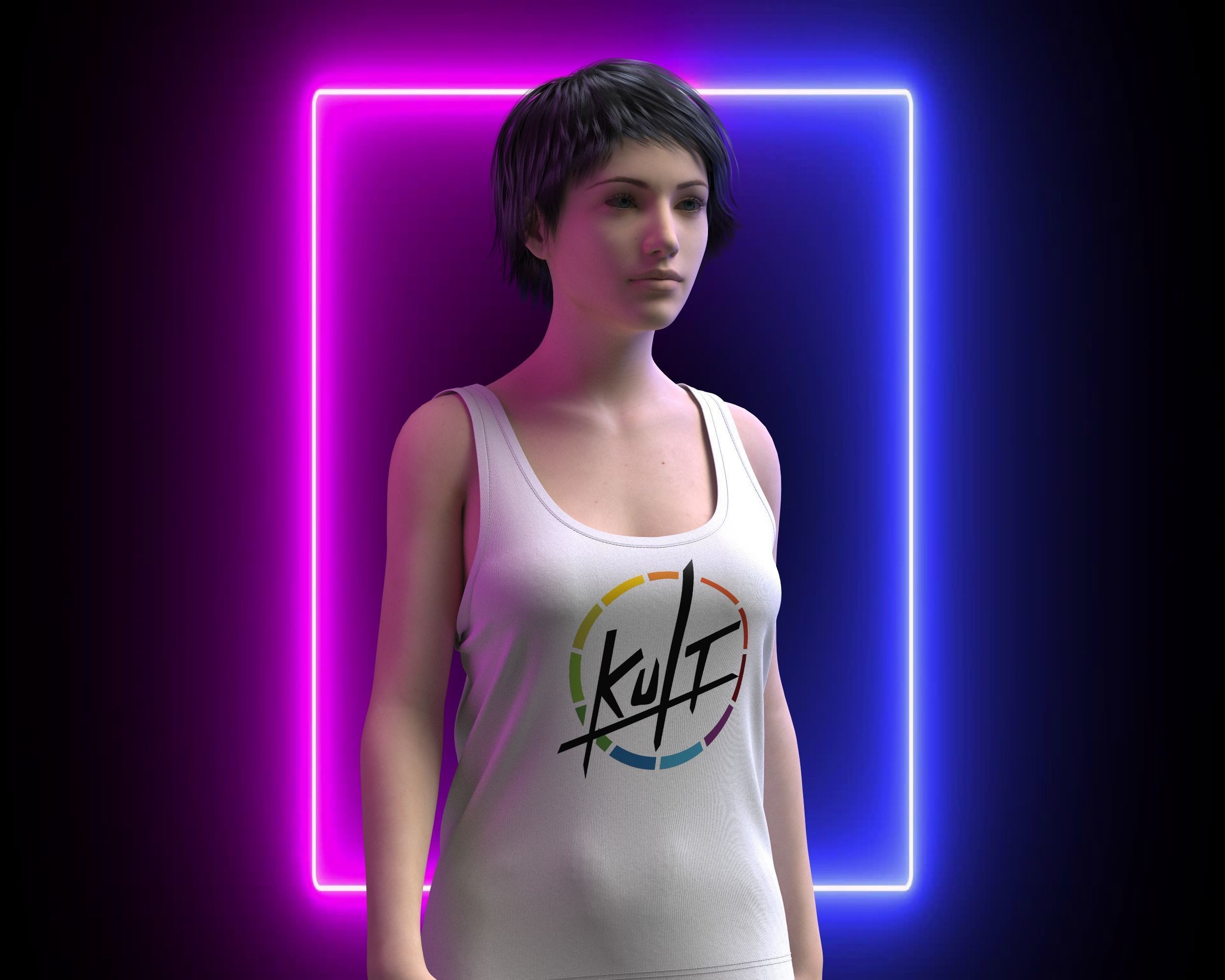 Ladies Tank Top - Kult 3D model_7