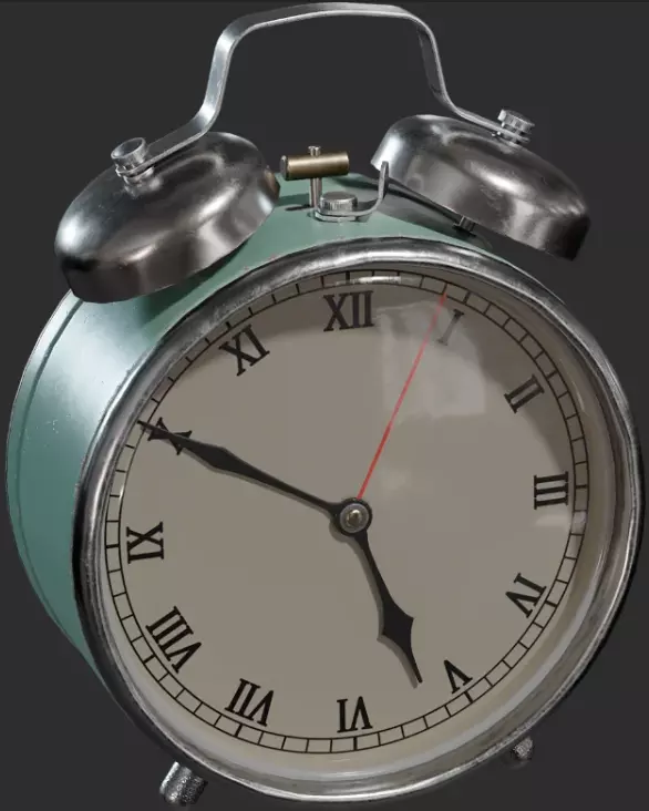 clock alarm with roman numerals 3D model