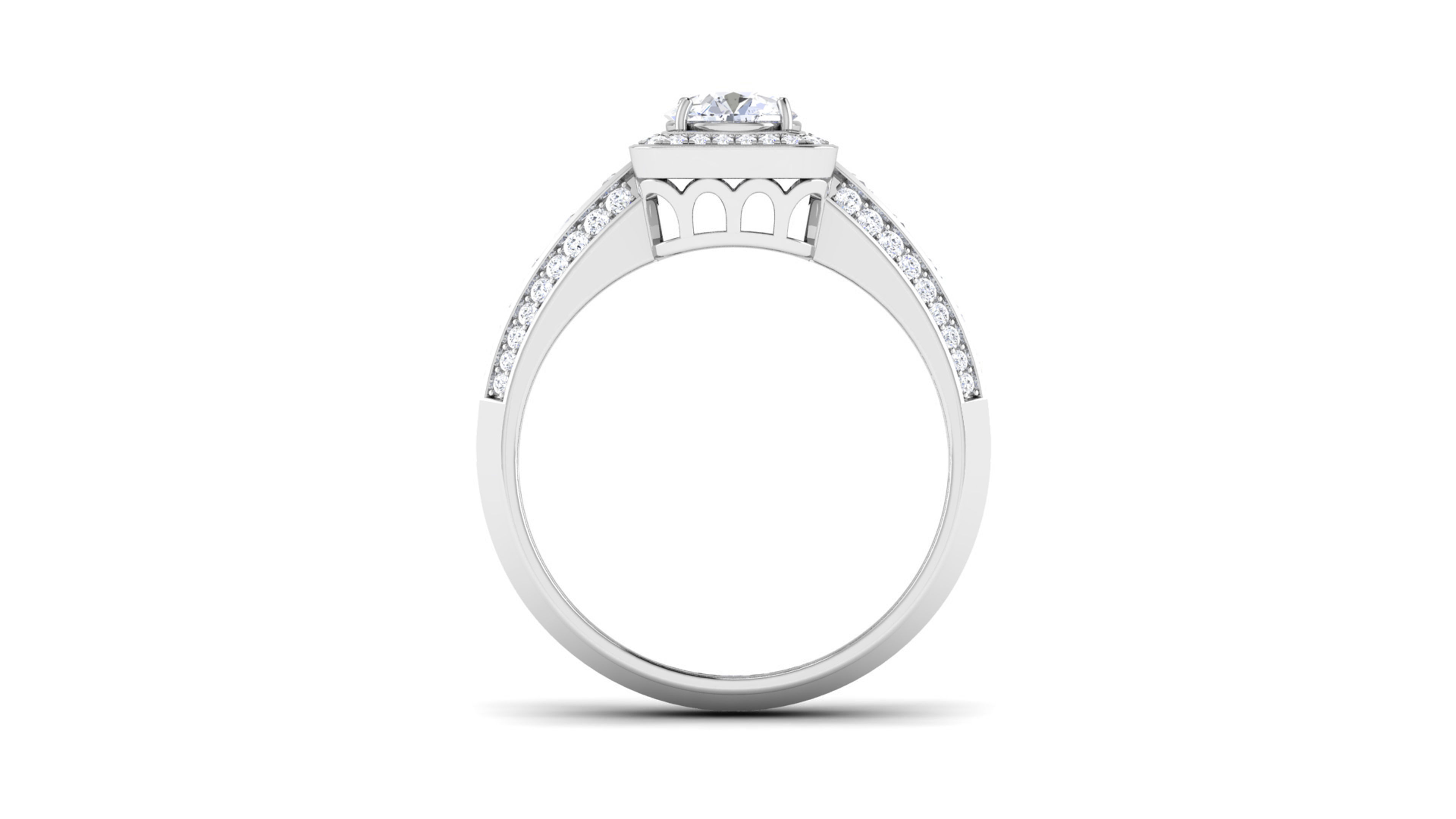 Solitaire Wedding Engagement Halo Ring 3dm STl OBJ FBX Details 3D print model_1